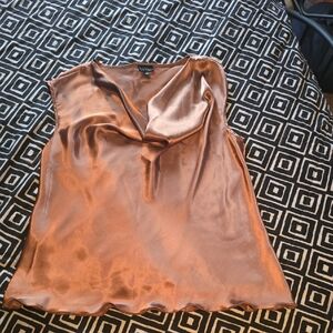 Nicole Miller Bronze Satin Blouse